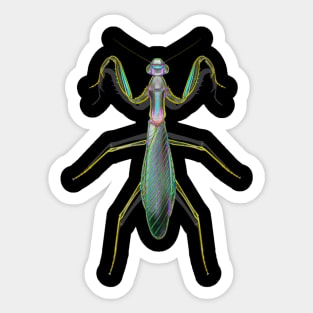 Green Neon Mantis Sticker